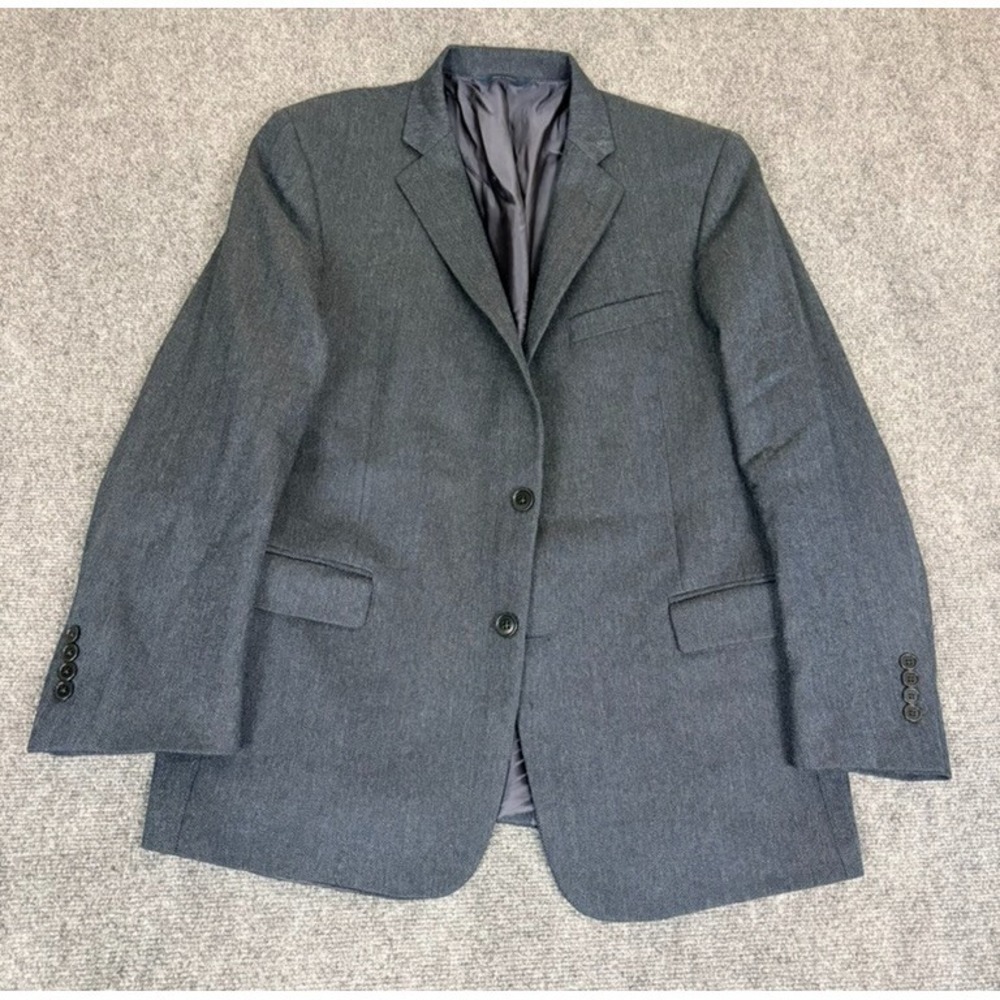 Brooks Brothers Regent Fit Blazer Gray Herringbone 100% Wool Sport Coat 44L